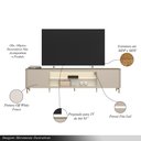Ver imagem 3 de Rack Bancada Decorativo Switch Mdp/mdf Tv até 85 Polegadas Led Prateleiras Off White G77 - Gran Belo