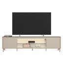 Ver imagem 1 de Rack Bancada Decorativo Switch Mdp/mdf Tv até 85 Polegadas Led Prateleiras Off White G77 - Gran Belo