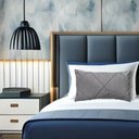 Ver imagem 6 de Conjunto Porta Travesseiro em Veludo Drapeado Cinza Claro