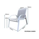 Ver mais imagens de Conjunto Mesa Redonda 150cm com Giratória Central Porto Rico e 4 Poltronas com Tela Cannes Branco