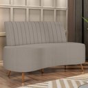 Ver imagem 2 de Sofá 2 Lugares para Sala Living 160cm Pés Palito Tamar K04 Bouclê Bege Escuro - Mpozenato