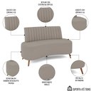 Ver imagem 3 de Sofá 2 Lugares para Sala Living 160cm Pés Palito Tamar K04 Bouclê Bege Escuro - Mpozenato