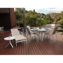 Ver mais imagens de Conjunto Alumínio Mesa 150cm com Giratória Central Porto Rico e 2 Poltronas Tela Cannes Branco
