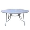 Ver imagem 2 de Conjunto Alumínio Mesa 150cm com Giratória Central Porto Rico e 2 Poltronas Tela Cannes Branco