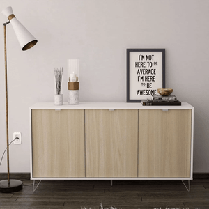 Aparador Montreal Mdp Branco Ff Liso/legno Salinas Ff - Politorno