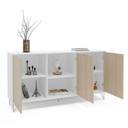 Aparador Montreal Mdp Branco Ff Liso/legno Salinas Ff - Politorno - 2