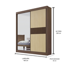 Ver imagem 3 de Guarda Roupa Mdf Atenas Ripado 2 Portas Castanho Linho