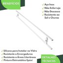 Ver imagem 3 de Puxador de Porta Branco Vidro Pivotante Madeira 120cm M.s