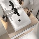 Ver imagem 6 de Conjunto Gabinete Banheiro Creta 60cm (gabinete+espelheira+cuba) Madeirado Branco