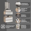 Ver imagem 5 de Conjunto Gabinete Banheiro Creta 60cm (gabinete+espelheira+cuba) Madeirado Branco
