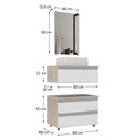 Ver imagem 2 de Conjunto Gabinete Banheiro Creta 60cm (gabinete+espelheira+cuba) Madeirado Branco