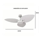 Ver imagem 5 de Ventilador de Teto Com Controle Remoto Natuvent Dahlia No Light 3 Pás Madeira Freijó 127v
