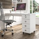 Ver imagem 2 de Conjunto de Escritório Office Escrivaninha com Rodizios Multiuso Branco