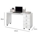 Ver imagem 5 de Conjunto de Escritório Office Escrivaninha com Rodizios Multiuso Branco