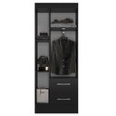 Ver imagem 3 de Guarda-roupa Solteiro Nobre 3 Portas 2 Gavetas - Preto