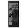 Guarda-roupa Solteiro Nobre 3 Portas 2 Gavetas - Preto - 3