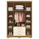 Ver imagem 5 de Guarda Roupa Solteiro 150cm 4 Portas Otto Nature/champanhe V02 - Mpozenato