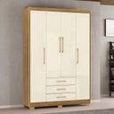 Ver imagem 2 de Guarda Roupa Solteiro 150cm 4 Portas Otto Nature/champanhe V02 - Mpozenato
