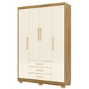 Ver imagem 1 de Guarda Roupa Solteiro 150cm 4 Portas Otto Nature/champanhe V02 - Mpozenato