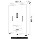 Ver imagem 4 de Guarda Roupa Solteiro 150cm 4 Portas Otto Nature/champanhe V02 - Mpozenato