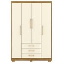 Ver imagem 6 de Guarda Roupa Solteiro 150cm 4 Portas Otto Nature/champanhe V02 - Mpozenato