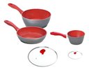 Ver imagem 1 de Kit de Panelas Polishop Flavorstone 24cm e 20cm com Tampas Vermelho