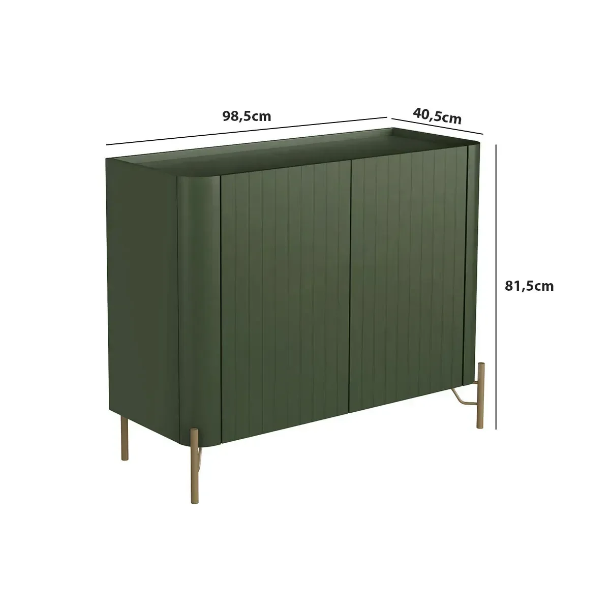 Ver imagem 4 de Buffet Mdf com Gaveta e Porta Brise L98,5 X A81,5cm Musgo/dourado F830b