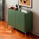 Ver imagem 1 de Buffet Mdf com Gaveta e Porta Brise L98,5 X A81,5cm Musgo/dourado F830b