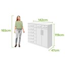 Ver imagem 5 de Comoda Toronto 2 Portas 8 Gavetas MDP MDF Puxador MDF Branco Móveis Lopas