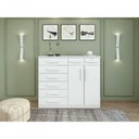 Ver imagem 3 de Comoda Toronto 2 Portas 8 Gavetas MDP MDF Puxador MDF Branco Móveis Lopas