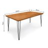 Mesa Jantar Industrial Lanna 1,60m Madeira Maciça Pés Clips - Imbuia - 4