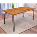 Ver imagem 1 de Mesa Jantar Industrial Lanna 1,60m Madeira Maciça Pés Clips - Imbuia