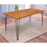 Mesa Jantar Industrial Lanna 1,60m Madeira Maciça Pés Clips - Imbuia - 1
