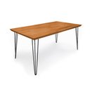 Ver imagem 2 de Mesa Jantar Industrial Lanna 1,60m Madeira Maciça Pés Clips - Imbuia