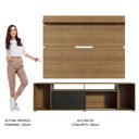 Ver imagem 7 de Rack Madesa Cancun e Painel para Tv até 65 Polegadas - Rustic/rustic/preto