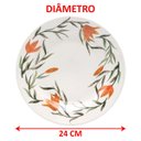Ver imagem 4 de Kit Jogo Pratos Raso Fundo 2 Pessoas 4 Peças Donna Lírios