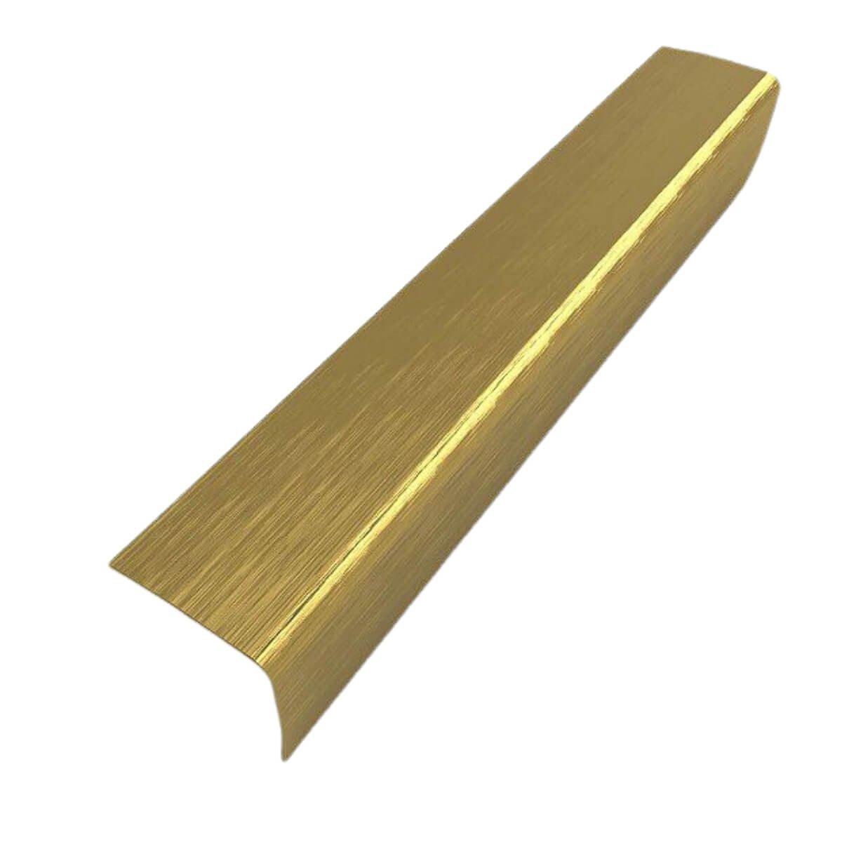 Perfil Cantoneira de Aço Inox 304 - Escovado, Dourado - 15 X 15 X 2000 Mm