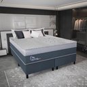 Ver imagem 2 de Cama Box Conjugado Queen com Colchão 158x72x198 Primeline Gel Gazin Cr35343 Azul Escuro