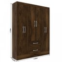 Ver imagem 4 de Guarda-Roupa Casal Magistral 6 Portas 2 Gavetas Cor Cacau