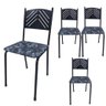 Kit 4 Cadeira Cozinha Jantar Metal Tubular Almofadada Medcombo Preto Estrutura Preta com Assento Flo - 1