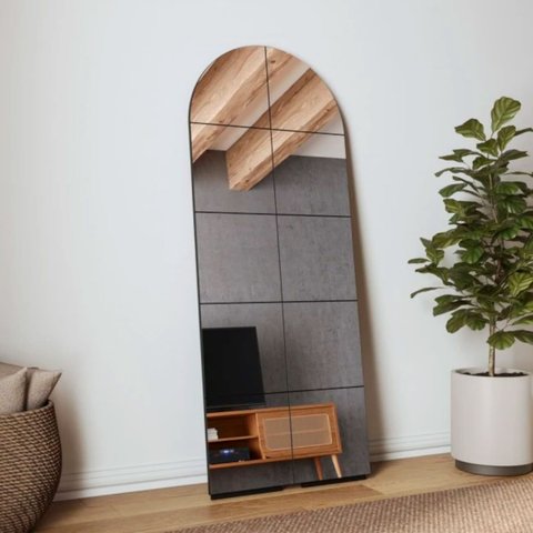 Painel Espelhado de Chão 72x182 Cm Nature Preto Es25 Dalla Costa
