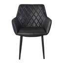 Ver imagem 4 de Cadeiras Jantar Estofadas Courino C/ Costura Matelassê 4 Un Cor:preto