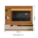 Ver imagem 3 de Estante para Tv até 75 Polegadas Colina 1 Porta com Led Nature/off White - Pnr Móveis