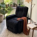 Ver imagem 5 de Poltrona do Papai Reclinável Manual Comfort Veludo Preto - Vimont Moveis