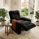 Ver imagem 1 de Poltrona do Papai Reclinável Manual Comfort Veludo Preto - Vimont Moveis