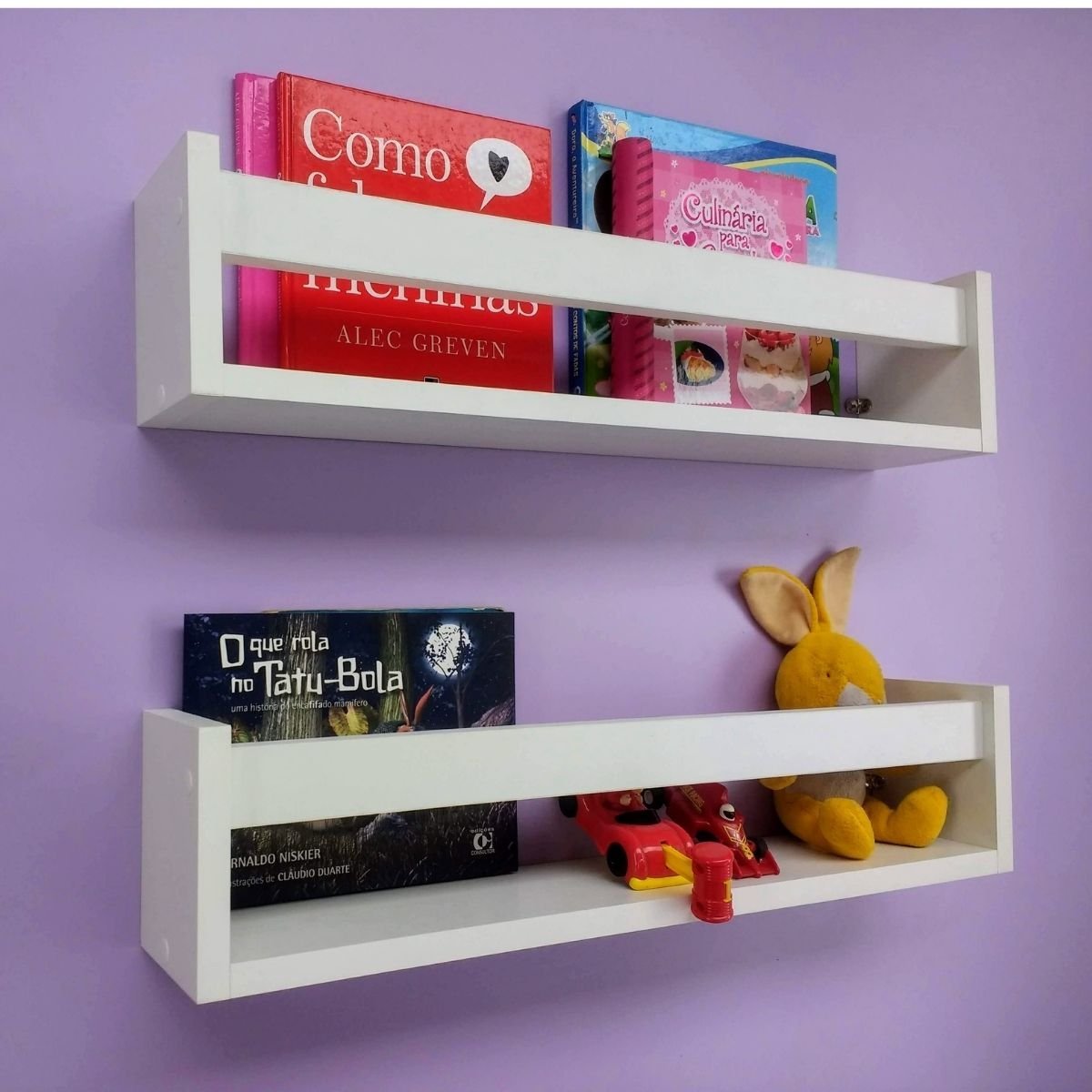 Nicho MDF de Parede para Livros Infantis Prateleira para Organizar Brinquedos Quarto de Bebê 2Un55cm - 3