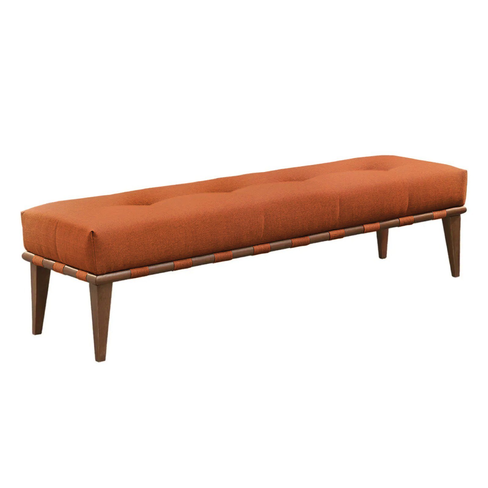 Recamier Quebec Decorativo Madeira Maciça 4 pés Suede Terracota - Zahav Estofados