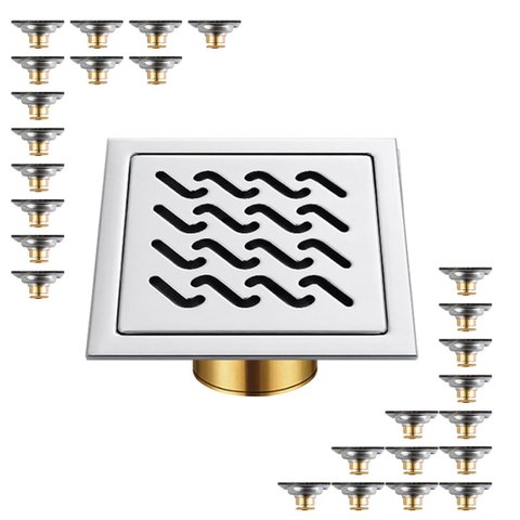 Ralo 10x10 Inox Kit 26 Uni Anti Odor Banheiro Casa Quintal Jardim Anti Inseto Lavabo Higienico Varan