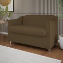 Ver imagem 2 de Sofá Namoradeira 2 Lugares Tilla Sala de Espera – Balaqui Decor Cor:marrom