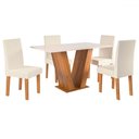 Ver imagem 2 de Mesa de Jantar 4 Lugares Lidia Marte Seda/blonde/nude - Pnr Móveis